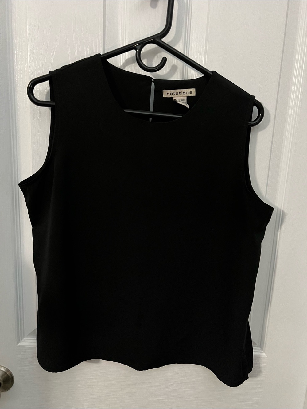 Notations Black Sleeveless Shell Blouse